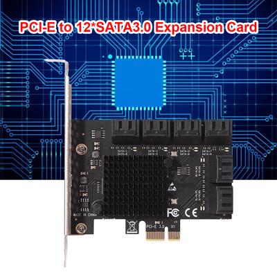 SA3112J Адаптер PCIE 12 портов 6 Гбит/с PCI-Express X1 на SATA 3.0 Карты-контроллеры Райзер Карта расширения Контроллер