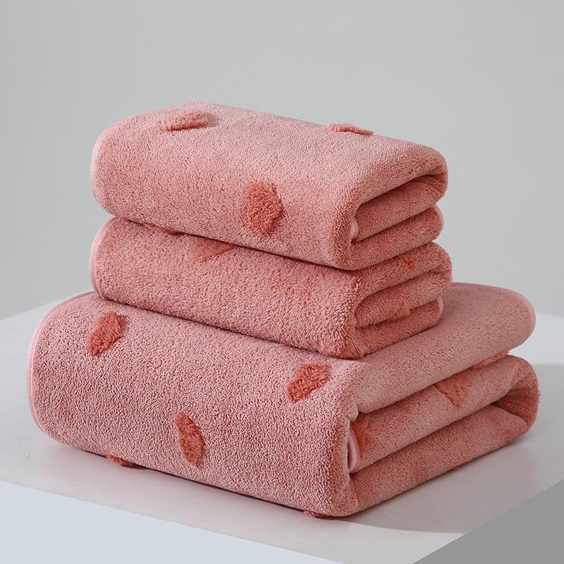 1 PC Coral Velvet Towel Bath Towel Thickened Soft Than Cotton Water-absorbent Quick-drying Towel Adult Household Bath Towel Towel