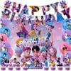 Tableware Theme Kids Birthday Party Supplies, Paper Plates Cups Napkins Candy Box Gift Bags Banner Backdrop All-in-One Decor Set