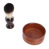 Wood Shaving Brush Set Grooming Kit Synthetic Hair Removes Debris Shaving Brush and Bowl for Men