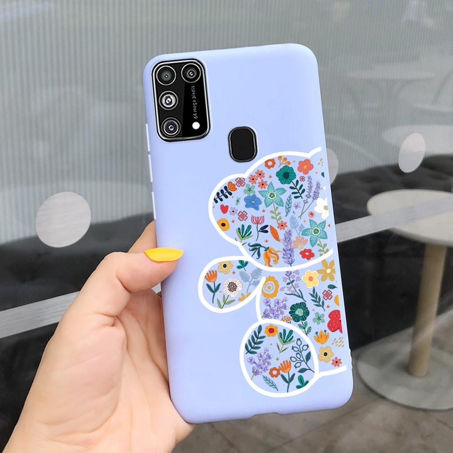 Для Samsung Galaxy M31 Чехол SM-M315F Милый Мультяшный Медведь Расписной Чехол для Телефона Для Samsung M31 M 31 GalaxyM31 Бампер Мягкий Funda