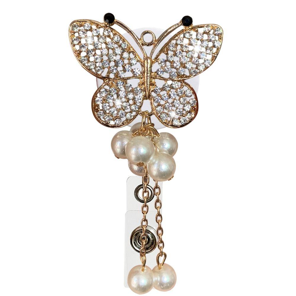 Rotate Badge Reel Clip Rhinestone Name Card Parts New ID Badge Holder