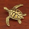 Pure Copper Turtle Statue Vintage Brass Tortoise Figurines Desktop Feng Shui Ornament Miniatures Antique Tea Pet Crafts Gifts