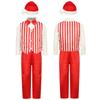 Мальчики Рождественский Косплей Набор Рубашка с Длинным Рукавом Брюки Полосатый Жилет Шляпа Леденец Праздничный Костюм