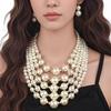 Европейское и американское роскошное преувеличенное многослойное жемчужное ожерелье из бусин, благородный темперамент, универсальный набор серег