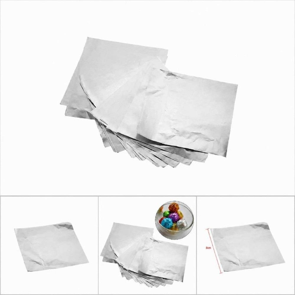 100pcs Aluminum Foil Foil Candy Wrappers Chocolate Wrapping Sheets Valentine Christmas