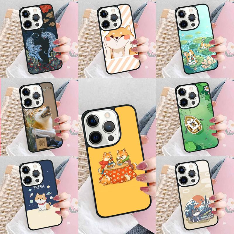 Чехол в японском стиле с тигром, кошкой и сиба-ину для iPhone 17 Air 15 16e 14 13 Pro Max Coque 12 11 Pro Max PLUS