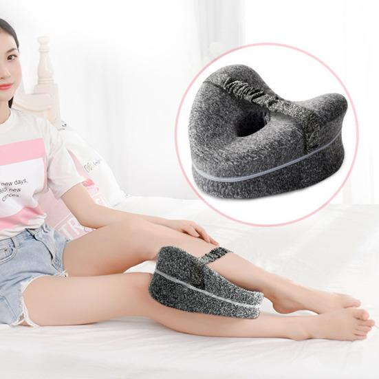 Leg Knee Pillow Memory Foam Leg Pillow with Elastic Strap Ergonomic Knee Cushion with Washable Cover for Side Sleepers Soothing Pain Relief