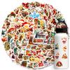 100 Christmas Theme PP Waterproof Decoration Stickers DIY Water Cup Laptop Skateboard Refrigerator Decoration