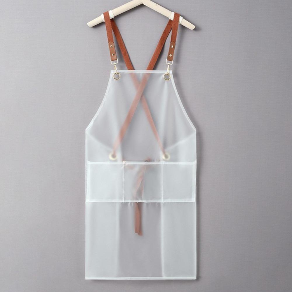 Transparent Cooking Aprons Waterproof Painting Apron Fashionable Household Apron  for Adults