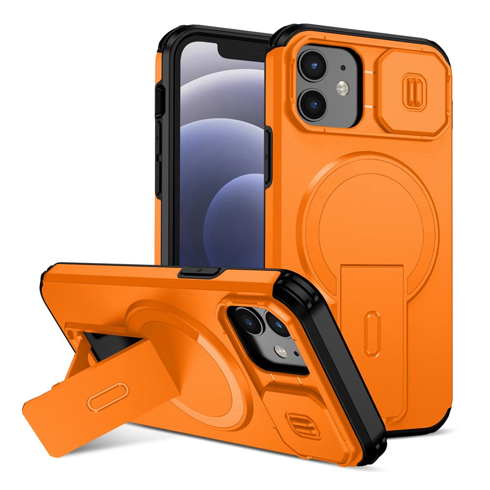 KEYSION Противоударный магнитный чехол для iPhone 11 12 Pro Max Сдвижная защита объектива камеры Подставка Беспроводная зарядка Задняя крышка телефона