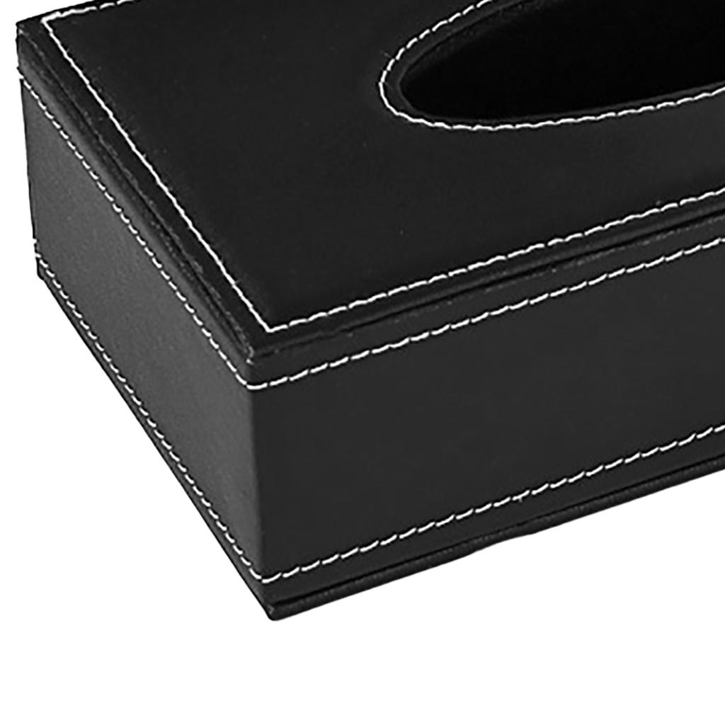Tissue Box Cover Large Capacity Rectangle Leather Tissue Box Holder Napkin Dispenser for Home