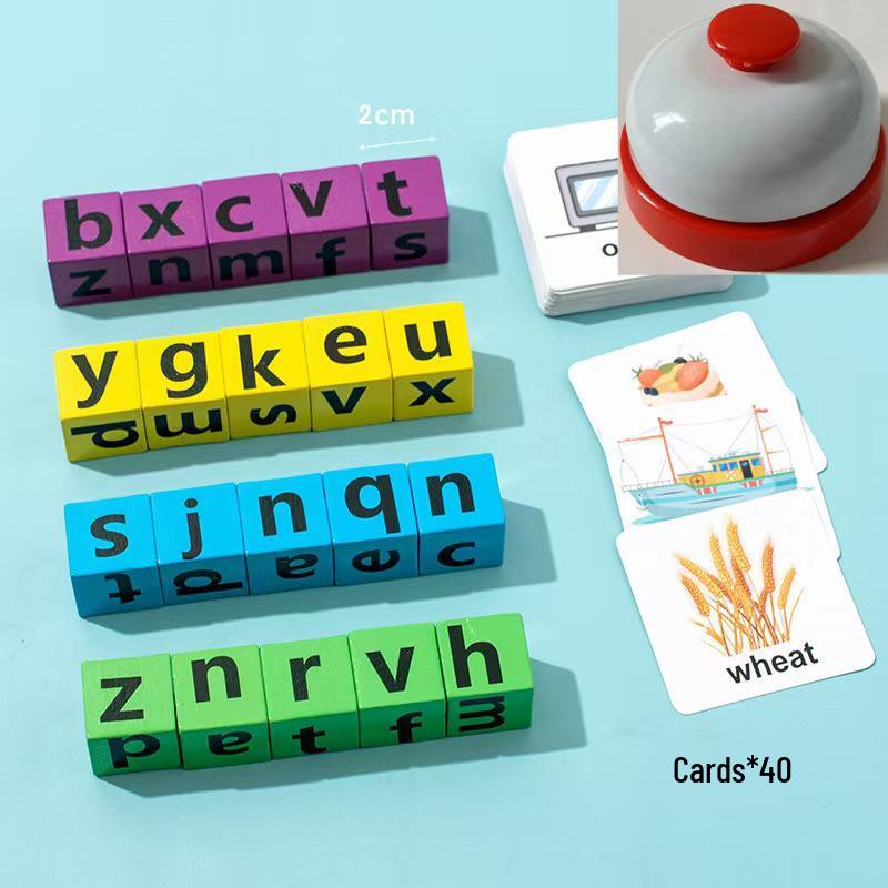 Раннее детство Английский алфавит Настольная игра на правописание - Развивающие деревянные блоки для обучения