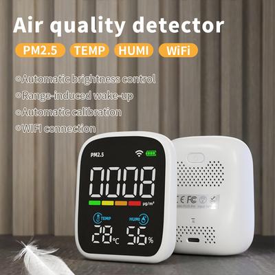 Умный WiFi тестер качества воздуха Детектор PM2.5/CO2 Портативный анализатор загрязнения воздуха Измеритель температуры и влажности с управлением через приложение
