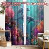 2pcs, 2D FLAT PRINTING Curtains (Without Rod) Ocean Harmony(4) Holiday Halloween Christmas Printed Curtains Versatile Durable