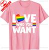Rainbow Lgbtq Love Who You Want Gay Pride Lgbt TShirt Unisex Unisex Summer Cotton Printed TShirt Casual Streetwear Clothes
