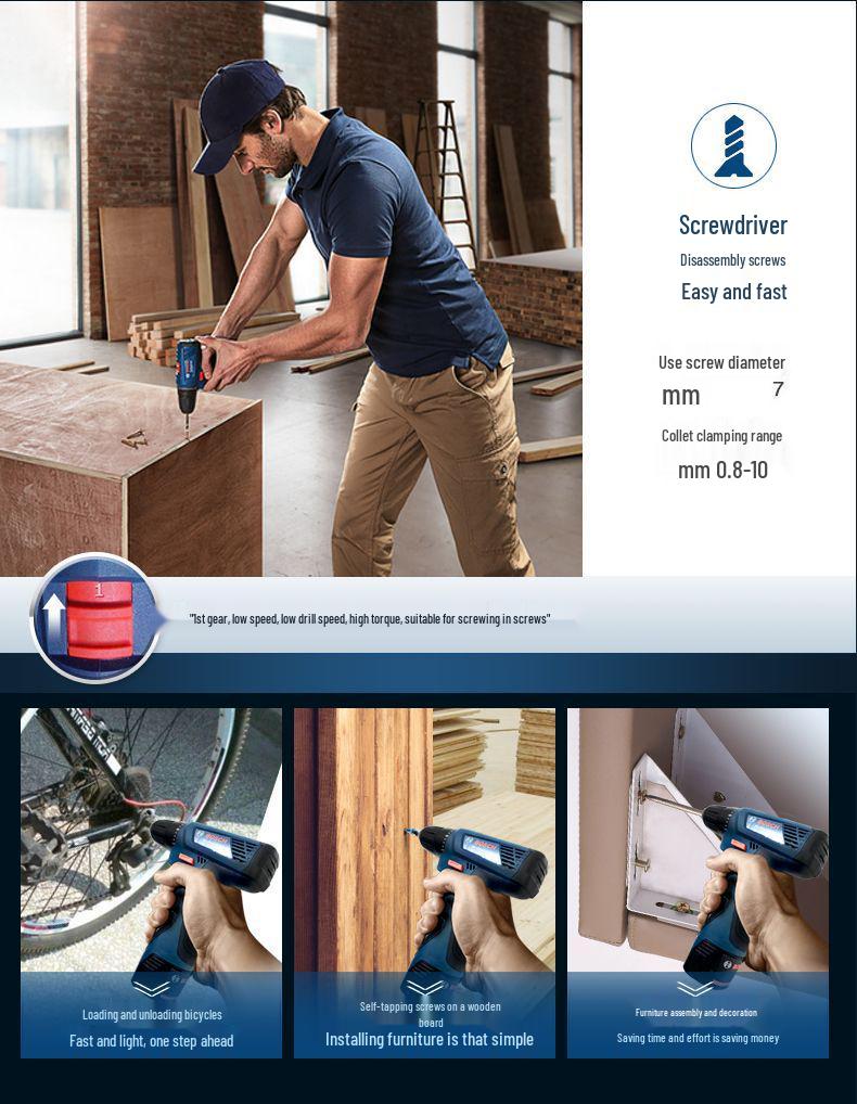 Bosch 12V Rechargeable Hand Drill & Electric Screwdriver GSR120-LI