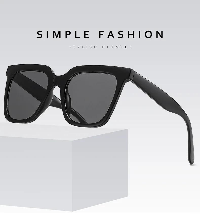 Fashion Women Sunglasses Men Square Vintage Big Frame Sun Glasses Stylish Mirror Black Retro Oculos