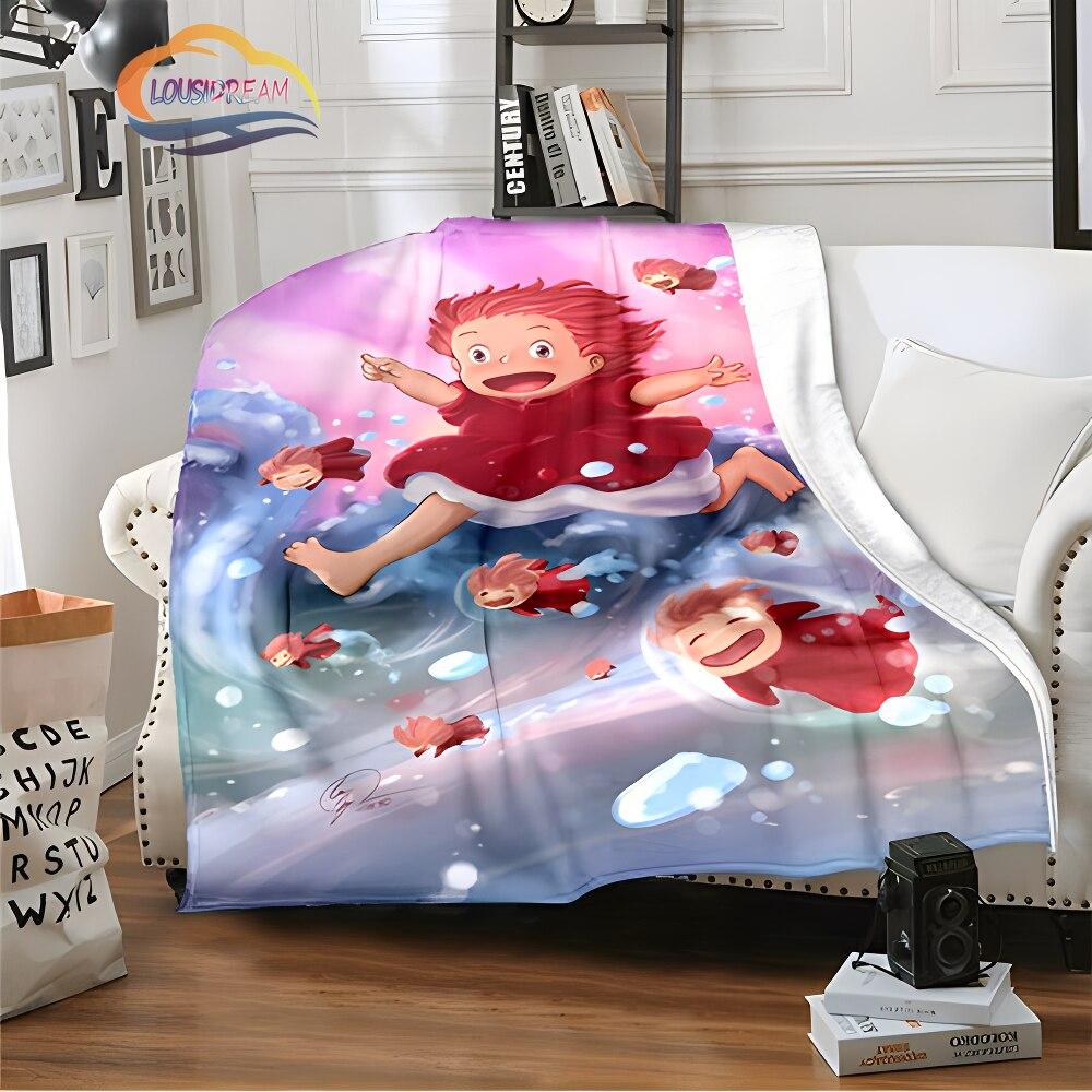 Ponyo on the Cliff, милое мультяшное одеяло Миядзаки Хаяо, одеяло из анимационной серии, одеяло «Четыре сезона» для детей и взрослых