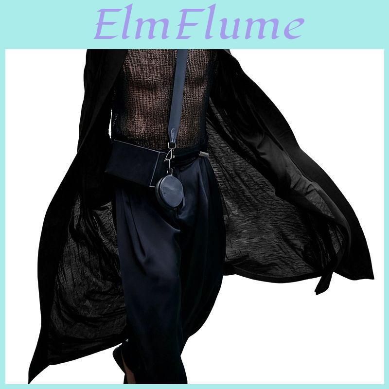 Sleeve See Men Incerun Long Through Open Front Casual Long Cardigan Mesh Sheer Coats