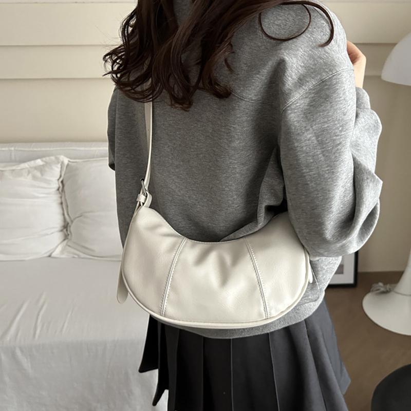 Women Bag Fashion Crossbody Shoulder Bag Vintage Dumpling Hobo Armpit Bag PU Leather Messenger Bag for Daily Use