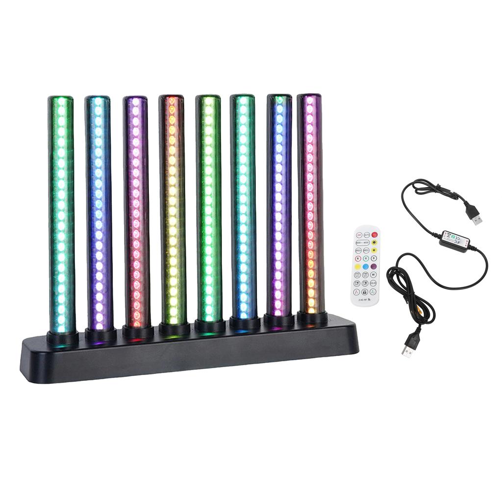 Светодиодная музыкальная спектрограмма Bluetooth 200 RGB светодиодов Регулируемая световая панель с высокой чувствительностью к музыкальному ритму с 8 трубками для