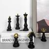 Креативная черно-белая статуя, шахматный декор, ретро смола, шахматные фигурки, статуя, украшение для офиса, дома, подарки, шахматное украшение
