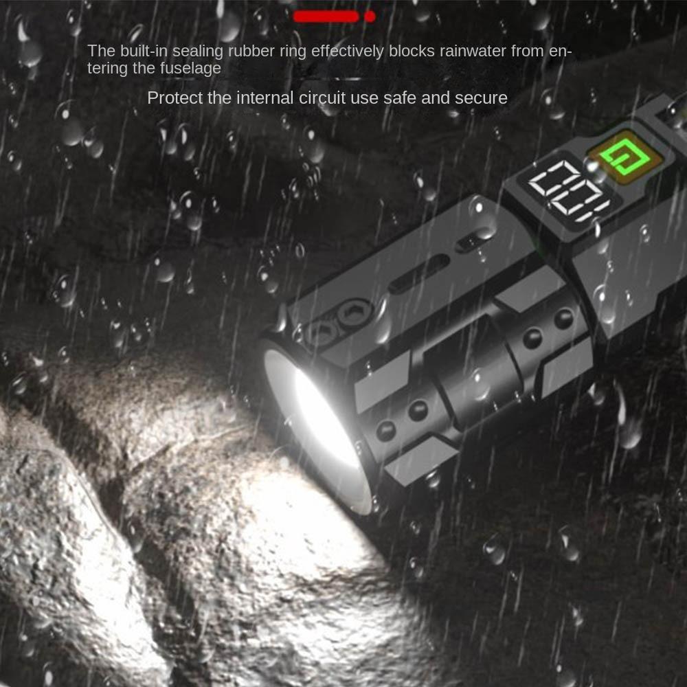 Strong Light Telescopic Zoom  Torch Digital Display Emergency Work Light  Hiking