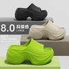 Thick-soled Slippers Women's Heightening Shoes 8.0 Muffin-soled Slippers Can Be Worn Outside, High-end Summer One-word Beach Slippers