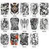 Large Black Men Women Waterproof Body Art Full Back Temporary Tattoo Stickers