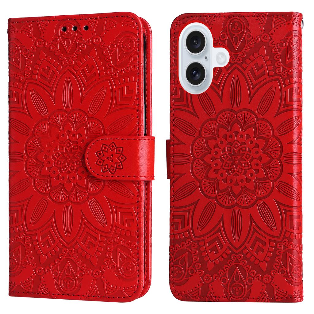 For iPhone 17 Case Sunflower Imprint Leather Wallet Phone Cover