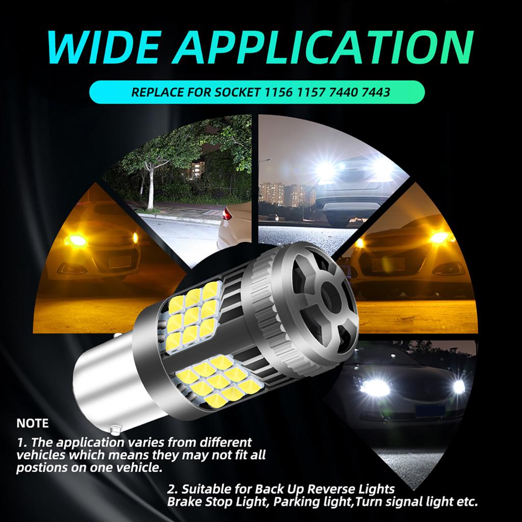 2 шт. 1156 T20 7440 светодиодные лампы с вентилятором 36SMD BA15S BAU15S желтые светодиоды Canbus для указателей поворота парковочные фонари заднего хода 12 В