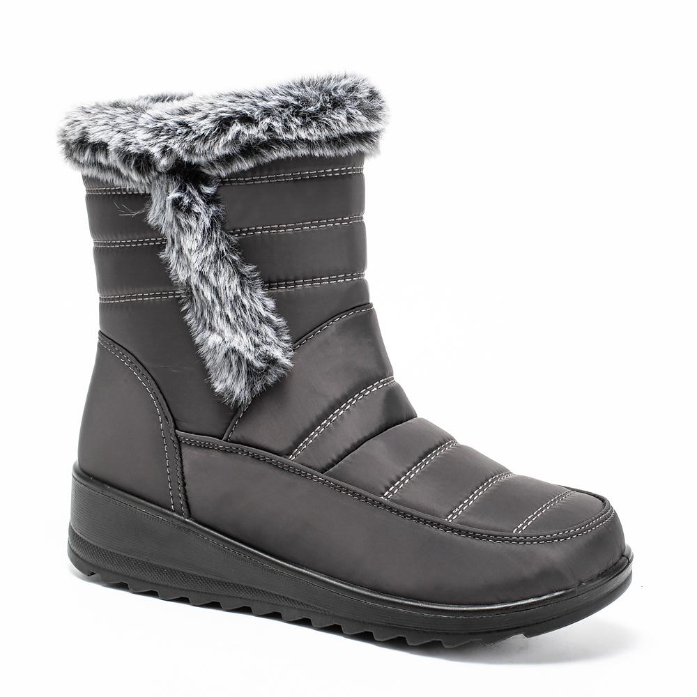 Женские осенне-зимние ботинки из меха кролика, высокие теплые водонепроницаемые ботинки с боковой молнией