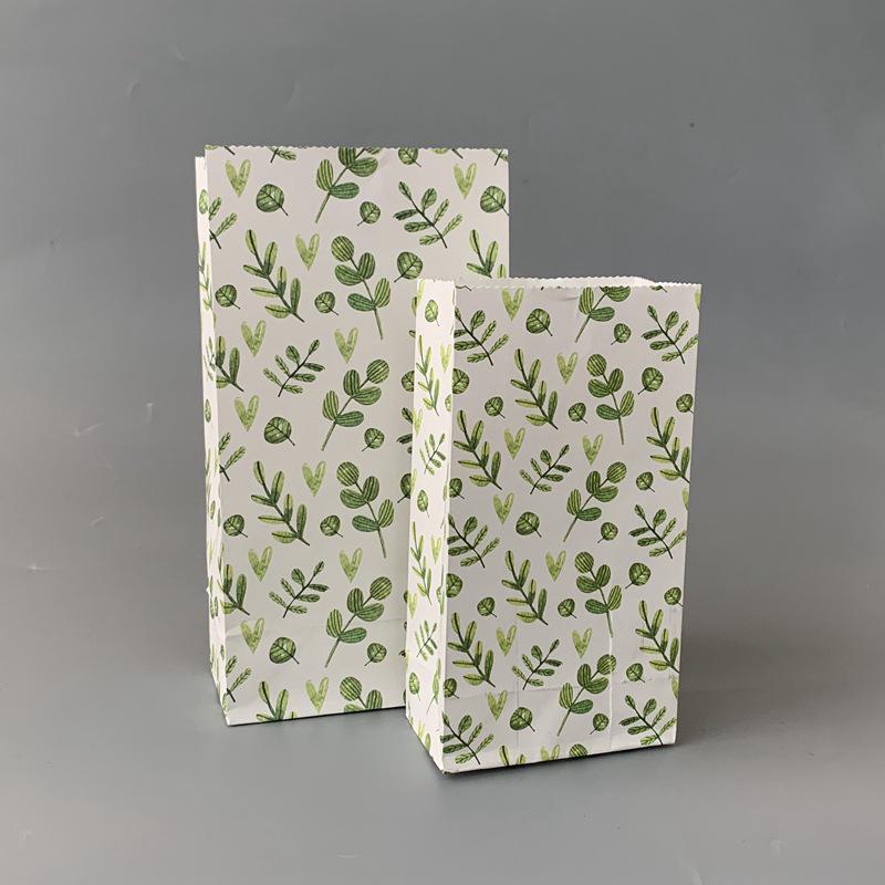 Small Floral Polka Dot Candy & Gift Paper Bag (Handle-Free, Flat Pocket for Cosmetics & Wedding Favors)