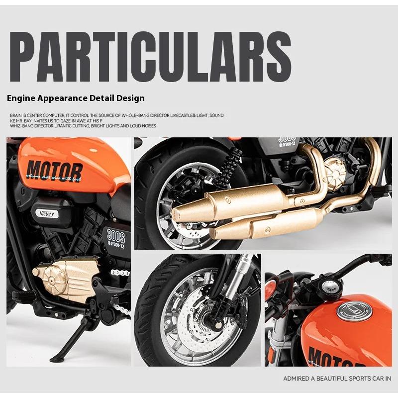 Масштаб 1/12 QJMOTOR SHAN 300S Внедорожный Автоцикл Сплав Литой Модель Мотоцикла Транспортное Средство Звук и Свет Коллекция Хобби Украшение Подарок