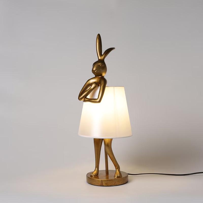 Nordic Minimalist Rabbit Table Lamp: Modern Bedroom/Bedside Resin Design