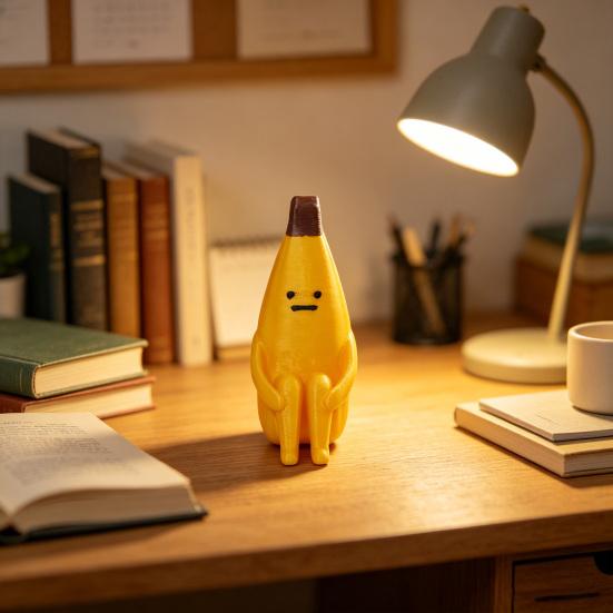 3D-печатная фигурка банана, причудливая настольная игрушка для снятия стресса, мини-милая фигурка из ПЛА для офисного юмора, гладкая детализация, антистрессовый подарок, декор