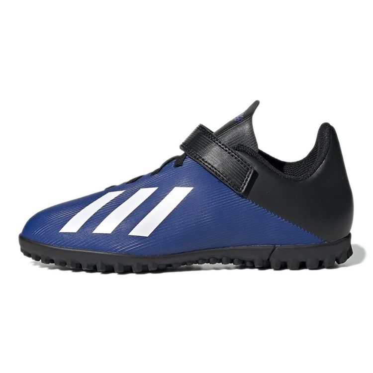 Adidas X 19.4 TF K Round Toe Durable Low Top Soccer Shoes Kids Soccer Shoes Blue Black FW1064