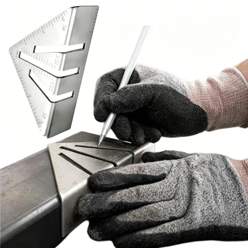 Miter Square Bend Resistant 22.5/45/90 Degree 5/8/10 Inch Metric Tool for Wood Cutting Positioning Work
