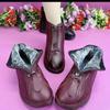 2024 Winter Women's Ankle Boots Fashion Warm Mother's Boots Flat-Bottom Comfortabl Non Slip Front Zipper Closure Female Footwear