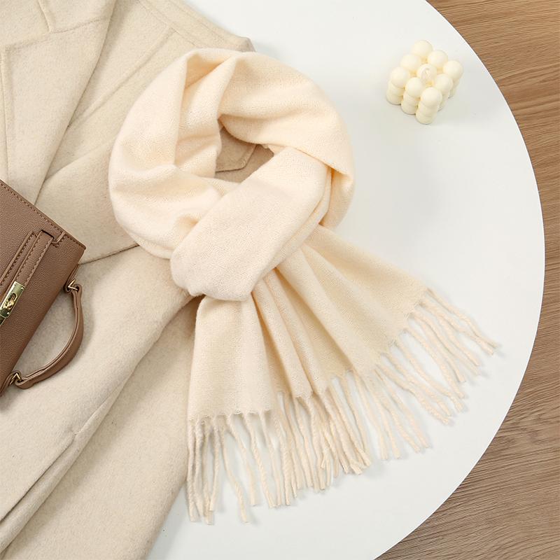 Solid Color Women Imitation Cashmere Winter Warm Scarf Shawls Thick Neckerchief Foulard Echarpe Wrap Designer Unisex Pashmina