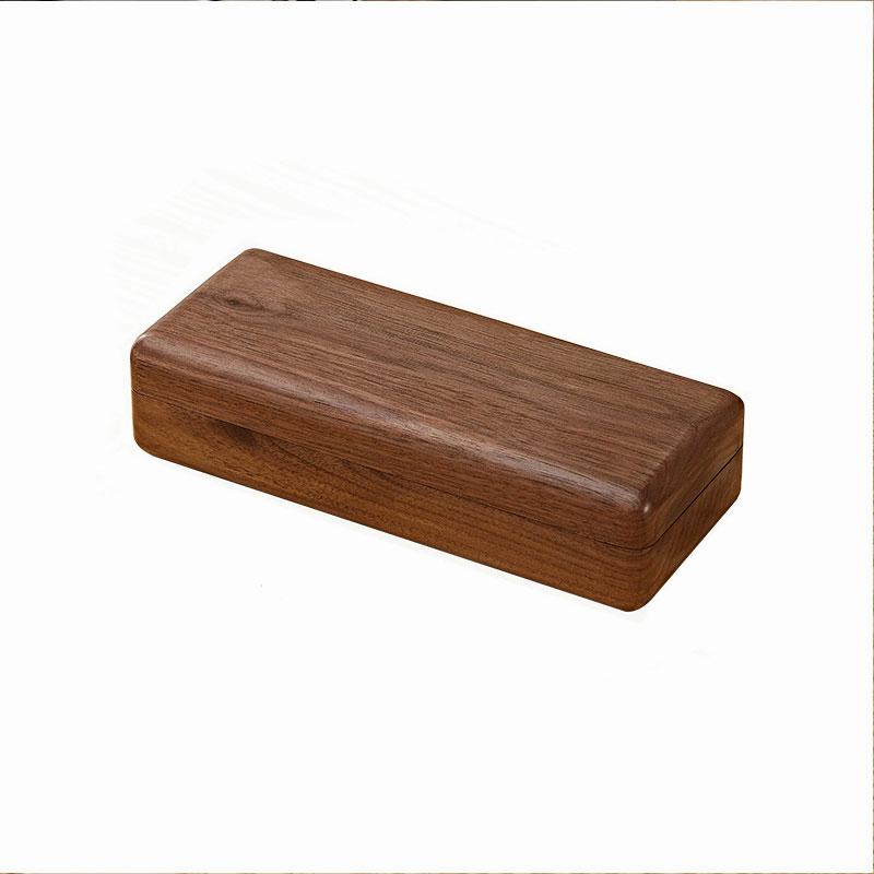 Portable Solid Wood Glasses Case Walnut Retro Style Eyewear Organizer for Men & Women Business Travel Myopia Storage Box Gift