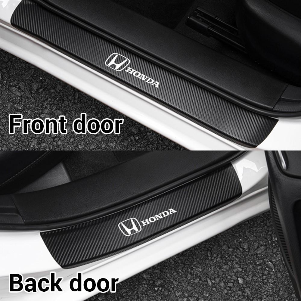 4Pcs Carbon Fiber Car Door Threshold Sill Sticker Badge For Honda Mugen Typer ACCORD Airwave Avancier Civic INSPIRE GK5 CRV XRV RF6