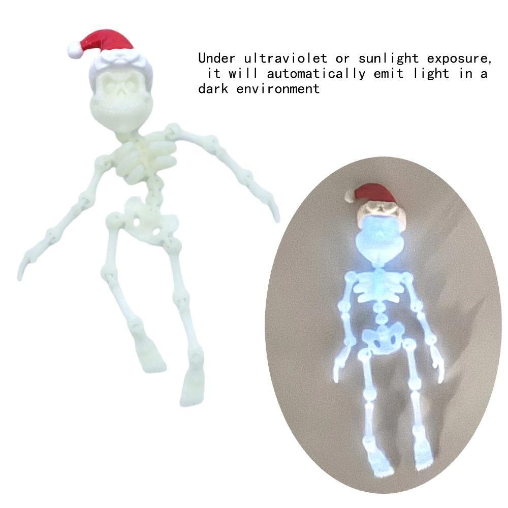 3D-печатный череп Магнитная наклейка на холодильник Фигурки на Хэллоуин Подвижные суставы Креативное украшение для стола Домашние аксессуары