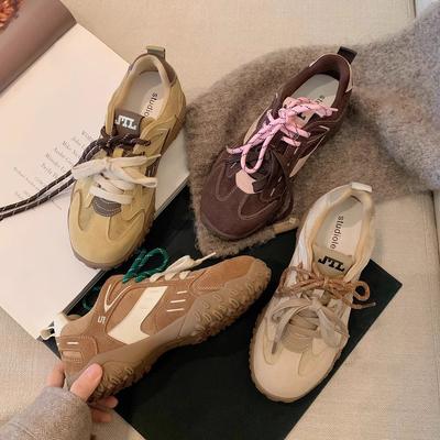 Виноградная мать, тот же стиль, бархатный спорт, возвышающийся на ветру, толстоподошвенные немецкие тренировочные туфли для женщин, обувь Форреста Гампа, осень и зима