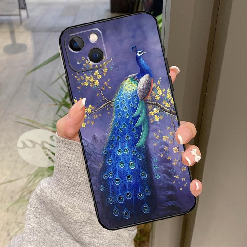 Animal Peacock Pattern Case For iPhone 17 Pro Max 15 14 13 12 11 16 Pro Max Plus 12 13 Mini 16e 17 Air Back Cover
