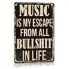 Vintage Music Metal Tin Sign: 12x8 Inches/30x20 Cm, Rustic Style Wall Art for Home, Bar or Farm Decor - Iron Material