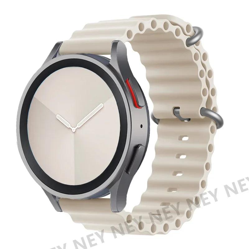 Ocean Silicone Bands For Samsung Galaxy Watch 7/6-4 classic/5-Pro/active 2 22mm 20MM Bracelet Amazfit Huawei GT 4-3 Watch Strap