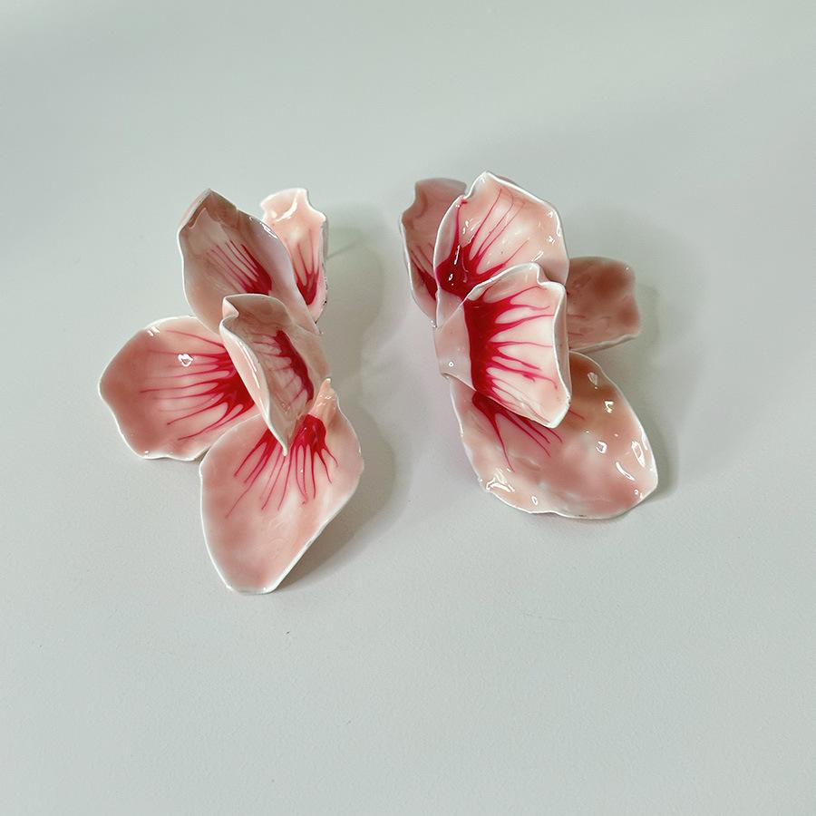 Красочные серьги с эмалью и цветочной глазурью для женщин, европейские и американские индивидуальные преувеличенные романтические ювелирные аксессуары