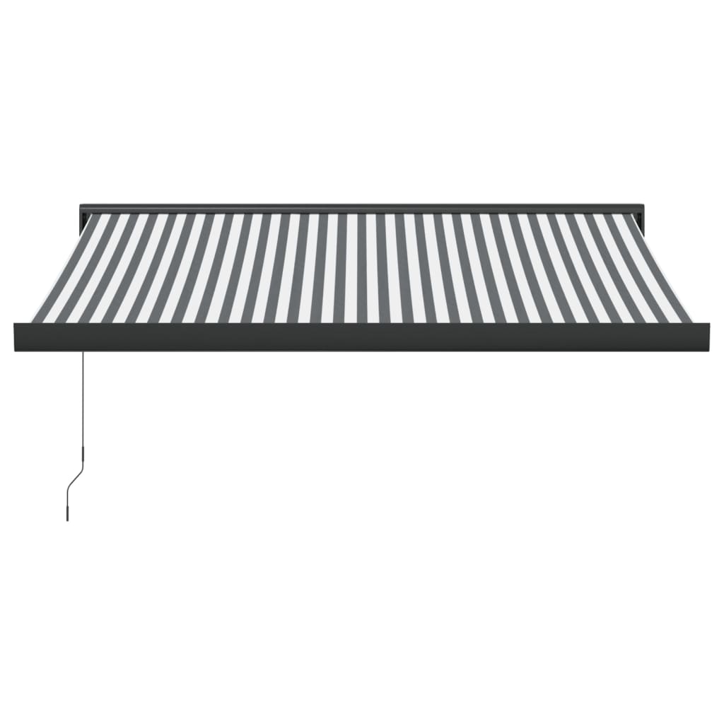 Retractable Awning Anthracite & White 3.5 x 2.5 m Fabric & Aluminum